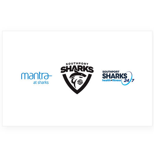 Southport Sharks Multiple Logo with mobile