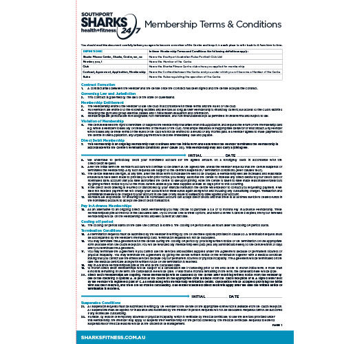 SS Membership terms and conditions