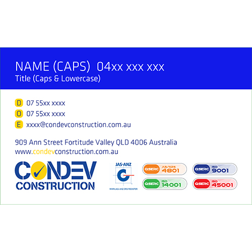 Condev Construction - Brisbane - With Direct Number