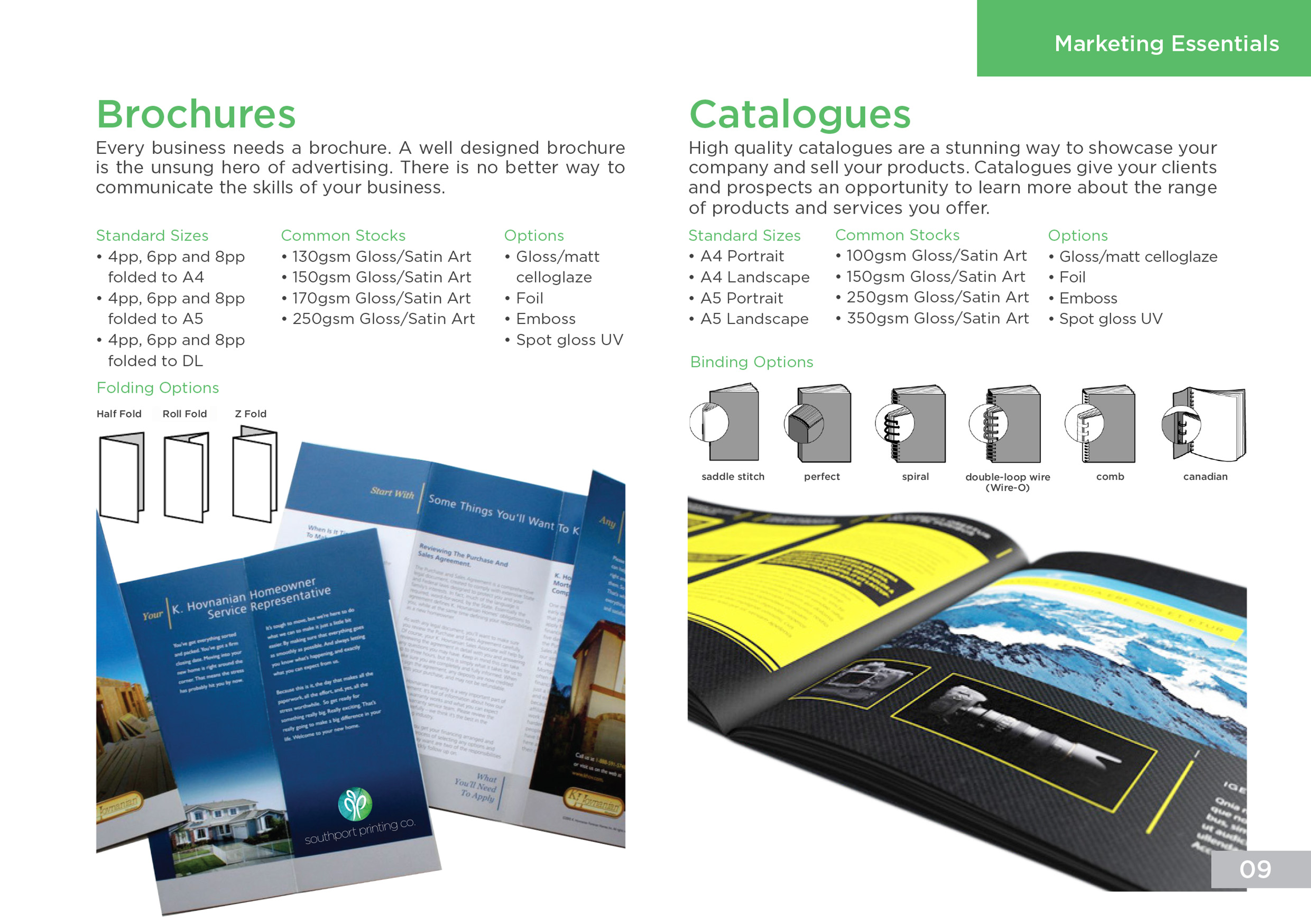 brochures and catalogues