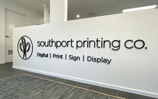 Southport Printing co. Logo on wall