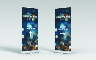 pull up banner for new year 2024